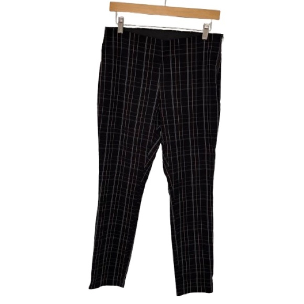 A New Day Navy Plaid Cropped Ankle Trousers Size 10 Women’s